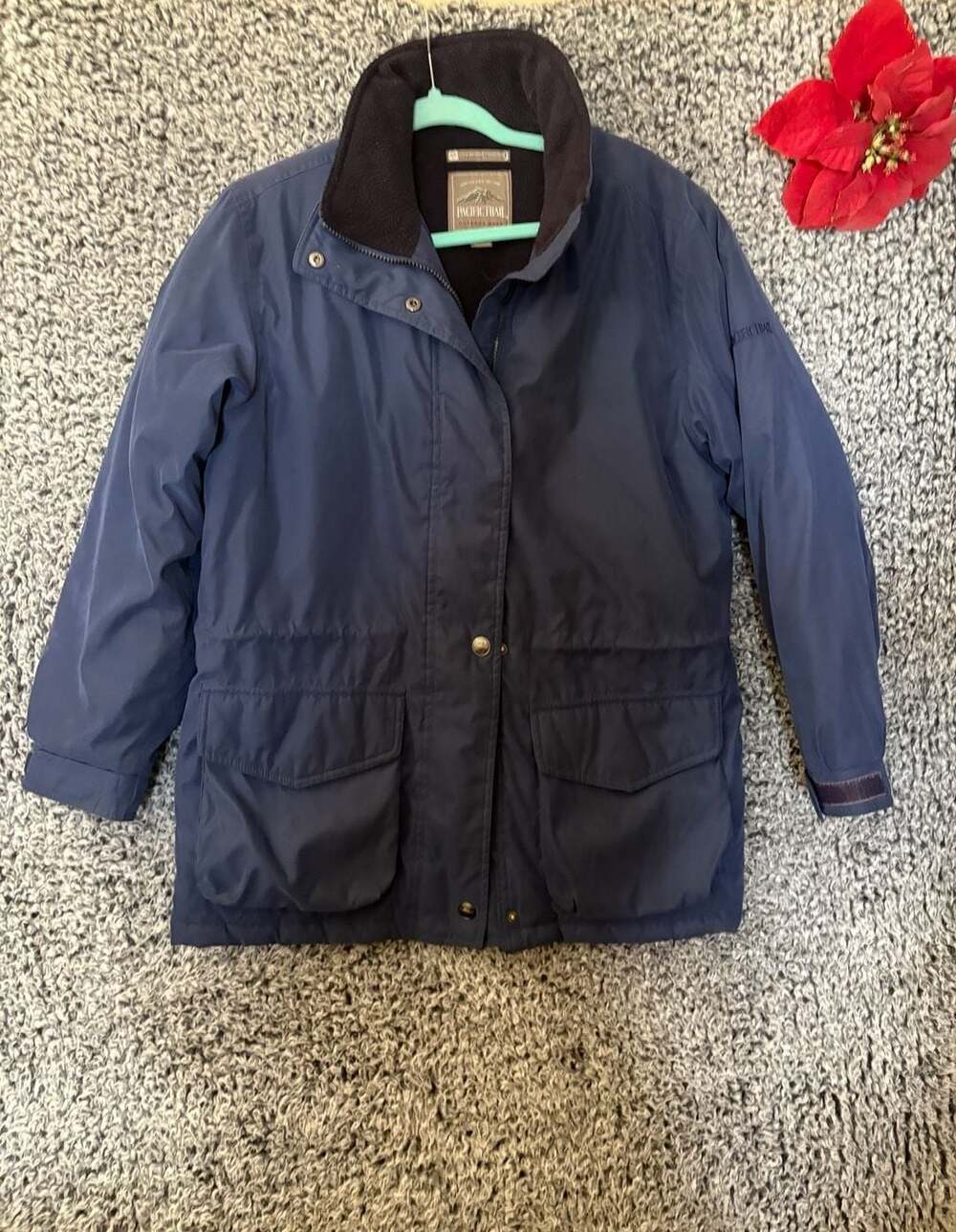 Pacific Trail Cold Weather Collection Navy Blue Fleece Lined Parka Jacket Ladies